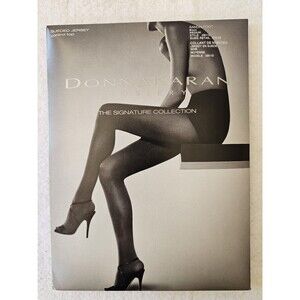 Donna Karan Sueded Jersey Control Top Hosiery Black Size Medium Sandalfoot